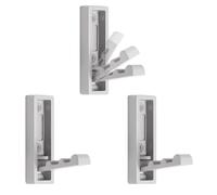 BTWYU Ganci da parete Appendiabiti pieghevole da parete in lega di zinco, 3 pezzi, ganci retrattili con viti(Light Gray,Square)