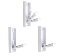 BTWYU Ganci da parete Appendiabiti pieghevole da parete in lega di zinco, 3 pezzi, ganci retrattili con viti(White,Square)