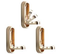 BTWYU Ganci da parete Appendiabiti pieghevole da parete in lega di zinco, 3 pezzi, ganci retrattili con viti(Bronze,Round)