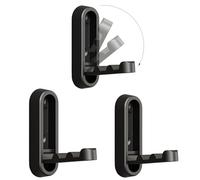 BTWYU Ganci da parete Appendiabiti pieghevole da parete in lega di zinco, 3 pezzi, ganci retrattili con viti(Black,Round)