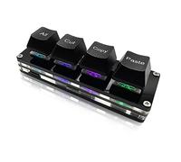 BTXETUEL Mini tastiera a 4 tasti Select-All Cut Copy Incolla Macro Pad Ctrl A X C V Shortcut One Hand Keyboard RGB Gaming Tastiera Meccanica OSU Tastiera Programmabile per Lavoro e Gioco (nero)