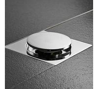 BTYKUYOO 1 pz Up Piede Scarico A Pavimento in Ottone Cromato Vasca da Bagno Spingere Imbottiture Tipo di Deodorizzazione Tappo di Copertura A Pavimento Quadrato 10 * 10 cm(White-Fruit Peach5)