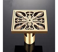 BTYKUYOO 10 * 10 cm Vintage Antico Scarico a Pavimento Bagno Quadrato Doccia Scarico a Pavimento Sifone Griglia for Rifiuti con Filtro for Capelli Scarichi Anti Puzzolente(Antique F2)