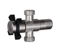BTYKUYOO 1PC 304 Valvola Ad Angolo in Acciaio Inox Acqua Splitter 3 Vie Deviatore Valvola for Uso Domestico Adattatore 1 in 2 out Cucina Bagno 1 Pz(B)