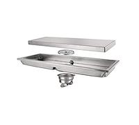 BTYKUYOO Scarico for Doccia lineare Scarico a Pavimento in Ottone Nascosto Scarico a Pavimento for Doccia Rettangolare Spazzolato Scarico for Doccia del Bagno con griglia for Piastrelle