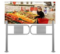 BTYQKZVPM Cancello a Battente unidirezionale, Porta a Battente a 1 Via in Acciaio Inossidabile Argento Larghezza 50-200 cm(Wide 190cm)