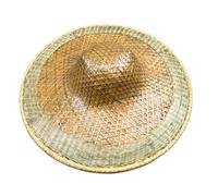 BTYQKZVPM Cappello da pesca da uomo in bambù, Cappello di paglia bambù e riso a tesa larga for giardinaggio, pesca, spiaggia, 35-50 cm(43cm)