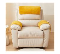 BTYQKZVPM copri braccioli per divani, Copri-bracciolo for divano con poggiatesta e tasche portaoggetti in pile Sherpa(Yellow,3 Seater-5 Pcs)