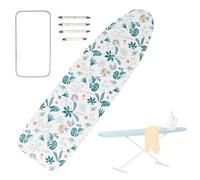 BTYQKZVPM Copriasse da stiro imbottito resistente, Copriasse da stiro a 3 strati con bordo elastico e 4 chiusure 120x42 cm 47x16,5 pollici(H)