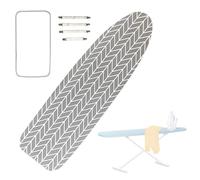 BTYQKZVPM Copriasse da stiro imbottito resistente, Copriasse da stiro a 3 strati con bordo elastico e 4 chiusure 120x42 cm 47x16,5 pollici(R)