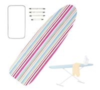 BTYQKZVPM Copriasse da stiro imbottito resistente, Copriasse da stiro a 3 strati con bordo elastico e 4 chiusure 120x42 cm 47x16,5 pollici(I)