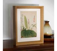 BTYQKZVPM Cornice per Foto Decorazioni per la casa e Le pare Cornice Decorativa Galleggiante in Vetro Acrilico bifacciale(Light Walnut+Cardboard,Inner Diameter 40 * 60cm)