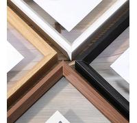 BTYQKZVPM Cornice per Foto Decorazioni per la casa e Le pare Cornice Galleggiante in Legno A4 con Doppio Vetro for Foto bifacciali(Walnut Color,A3)