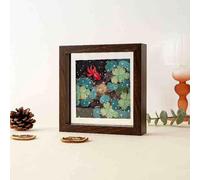 BTYQKZVPM Cornice per Foto Decorazioni per la casa e Le pare Cornice Galleggiante in Legno A4 con Doppio Vetro for Foto bifacciali(Black Walnut Color,Square 12-inch Wall Hanging)