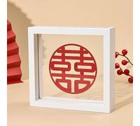 BTYQKZVPM Cornice per Foto Decorazioni per la casa e Le pare Cornice Galleggiante in Legno A4 con Doppio Vetro for Foto bifacciali(White,8 Inches)