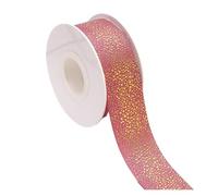 BTYQKZVPM Decorazioni per Torte Arcobaleno, Nastro Grosgrain Stampato con Fiori Multicolore 38 mm x 10-50 Iarde(Rose Pink,38mm 10yards)