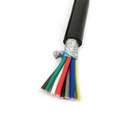 BTYQKZVPM Filo di Rame stagnato in PVC, Cavo in PVC da 2 m 2-24 conduttori 22 AWG 0,3 0,5 0,75 mm Connettore di Estensione del Filo schermato(10 Core)