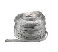 BTYQKZVPM Filo di schermatura espandibile, Filo di Rame, Filo Intrecciato, stagnato Piatto, drenaggio, Cavo Elettrico, Flessibile, Nudo, conduttivo, Messa a Terra, 1 m(1.8mmX20mm)