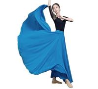 BTYQKZVPM Gonne Ampie Costume da Danza del Ventre, Gonna Lunga in Chiffon a Doppio Strato in Chiffon, gonne estive da Spiaggia, Viola, Verde, Bianco(Jade Blue,M)