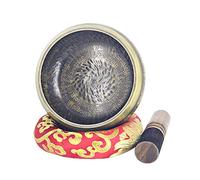 BTYQKZVPM Il canto tibetano, Il suono, Con zoccoli e tappetini Ciotola for yoga in ottone fatta a mano Ciotola sonora Aiuta il trattamento del suono Ciotola sonora for yoga(17cm)