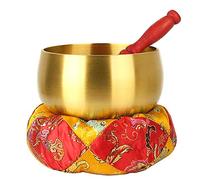 BTYQKZVPM Il canto tibetano, Il suono, Forniture buddiste Set di Buddha Ciotola sonora di Buddha in rame puro Tappetino da yoga for ciotola sonora di decompressione(8 inches)