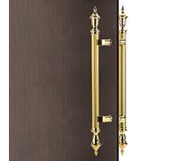 BTYQKZVPM Maniglie per porte scorrevoli, Maniglia for Porta Scorrevole Della Stalla Barra Push Pull In Acciaio Vintage Confezione Da 2 Rosso Rame/Oro 60-120 CM(Gold,60CM/23 5/8")