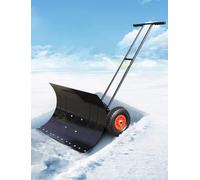 BTYQKZVPM Pala per Foglie/Lama da Neve, Pala spingineve con Ruote e Manico Multiposizione, Lama da 29-39x17 Pollici(75x43cm/29x17in)