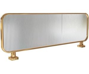 BTYQKZVPM Paravento per Sala da Pranzo, Divisore for controsoffitto da Pranzo in Vetro Opaco a Strisce con Struttura in Acciaio Inossidabile Color Oro