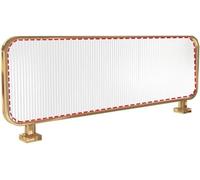 BTYQKZVPM Paravento per Sala da Pranzo, Divisorio divisorio for scrivania da Pranzo, Vetro a Strisce Traslucido, 30/50x50-120 cm, Nero, Oro