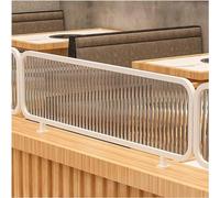BTYQKZVPM Paravento per Sala da Pranzo, Schermo divisorio for Ristorante da Tavolo con Struttura in Ferro e Vetro Opaco a Strisce, Bianco, 30 x (50-150) cm