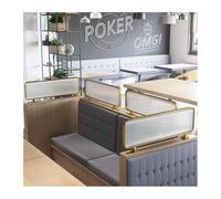 BTYQKZVPM Paravento per Sala da Pranzo, Schermo for la Privacy del Desktop in Vetro Opaco a Strisce Inossidabile Color Oro for cenare