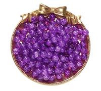 BTYQKZVPM Perline di Perle finte Tinte, Perline distanziatrici in Vetro craquelé da 8 mm Multicolore, 50/100 Pezzi, for la creazione di Gioielli Fai Te(Dark Purple,100pcs)