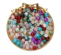 BTYQKZVPM Perline di Perle finte Tinte, Perline distanziatrici in Vetro craquelé da 8 mm Multicolore, 50/100 Pezzi, for la creazione di Gioielli Fai Te(Mix Color,100pcs)