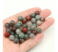 BTYQKZVPM Perline di Perle finte Tinte, Perline Rotonde sfuse in Pietra Naturale di Lava vulcanica Multicolore da 4-10 mm for la creazione Gioielli Fai Te(Blood Stone,6mm- 56-60pcs)
