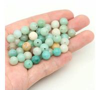 BTYQKZVPM Perline di Perle finte Tinte, Perline Rotonde sfuse in Pietra Naturale di Lava vulcanica Multicolore da 4-10 mm for la creazione Gioielli Fai Te(Amazonite,6mm- 56-60pcs)