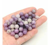 BTYQKZVPM Perline di Perle finte Tinte, Perline Rotonde sfuse in Pietra Naturale di Lava vulcanica Multicolore da 4-10 mm for la creazione Gioielli Fai Te(Lilac Lepidolite,4.0mm 85 to 90pcs)