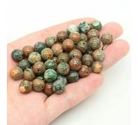 BTYQKZVPM Perline di Perle finte Tinte, Perline Rotonde sfuse in Pietra Naturale di Lava vulcanica Multicolore da 4-10 mm for la creazione Gioielli Fai Te(Green Rainforest,6mm- 56-60pcs)