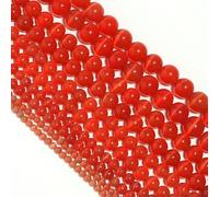 BTYQKZVPM Perline di Perle finte Tinte, Perline sfuse in Pietra Naturale Occhio di Gatto Multicolore da 4-12 mm for la creazione Gioielli Fai Te(Red,8mm APX 45pcs)