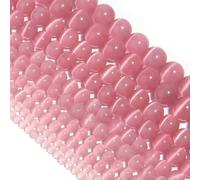 BTYQKZVPM Perline di Perle finte Tinte, Perline sfuse in Pietra Naturale Occhio di Gatto Multicolore da 4-12 mm for la creazione Gioielli Fai Te(Pink,6mm APX 60pcs)