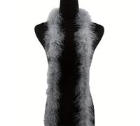 BTYQKZVPM Piume per Alberi di Natale, Striscia di Boa Piume for Cucire Decorazione Abiti for Feste Nozze Multicolore 2 Metri(Dark Gray9)