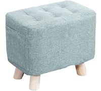 BTYQKZVPM Poggiapiedi ottomano in pelle, Fabric Storage Footrest Ottoman Dark Green 40x25x35cm with Side Pocket for Home Office Dorm