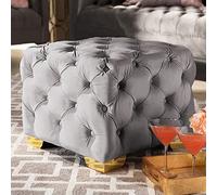 BTYQKZVPM Poggiapiedi ottomano in pelle, Pouf poggiapiedi in velluto con bottoni trapuntati, design a cubo, multicolore, diverse misure(F,40x40x40cm(16x16x16inch))