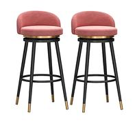 BTYQKZVPM Poggiapiedi ottomano in pelle, Velvet Metal Swivel Bar Stools Pack Of 2 Multicolor Multiple Sizes Footrest Included(Blue,75cm)