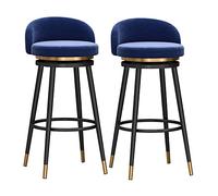 BTYQKZVPM Poggiapiedi ottomano in pelle, Velvet Metal Swivel Bar Stools Pack Of 2 Multicolor Multiple Sizes Footrest Included(Blue,65cm)
