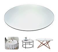 BTYQKZVPM Tavolo da pranzo rotondo in vetro, Piano del tavolo in vetro temperato spesso - Protezione trasparente for tavolo(380mm(15In))