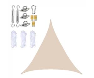 BTYQKZVPM Tenda da Giardino/terrazzo, Vela Parasole a Triangolo con Kit di Fissaggio Multicolore(Beige,3.6 * 3.6 * 3.6m)