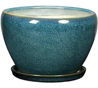BTYQKZVPM Vasi in Ceramica per Piante da Interno, Vaso da Fiori in Ceramica con Fori di drenaggio for Giardino Interno ed Esterno(24.5 * 18cm)