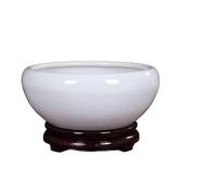 BTYQKZVPM Vasi in Ceramica per Piante da Interno, Vaso for Piante idroponiche in Ceramica, Ciotola for ninfee, Contenitore for Loto(White,L)