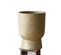 BTYQKZVPM Vaso in Ceramica, Vasi for Piante a Calice in Cemento Marrone e Beige M L(Bruin,M)