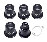 Btzthm 5 Pezzi Lente d'Ingrandimento Monoculare per Orologiaio, Monoculare Lente D'Ingrandimento, Gioielli per Orologiaio Professionale, 3x/5x/10x/15x/20x, per Orologiai, Gioiellieri